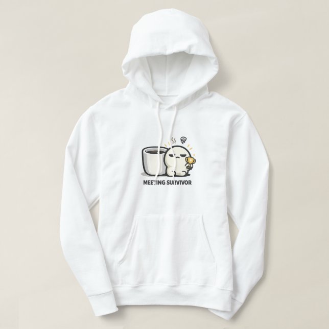 Sudadera Superviviente de Reuniones - Personaje Cansado y D (Diseño del anverso)