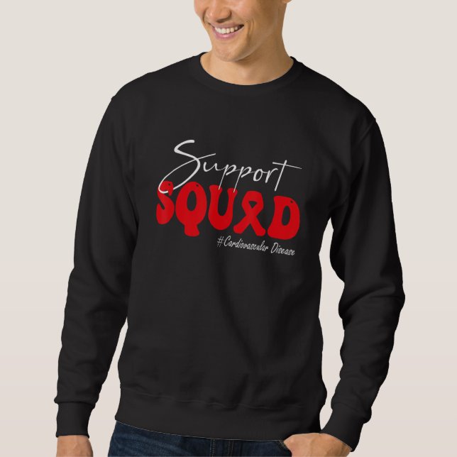 Sudadera Support Squad Cardiovascular Disease Awareness Red (Anverso)