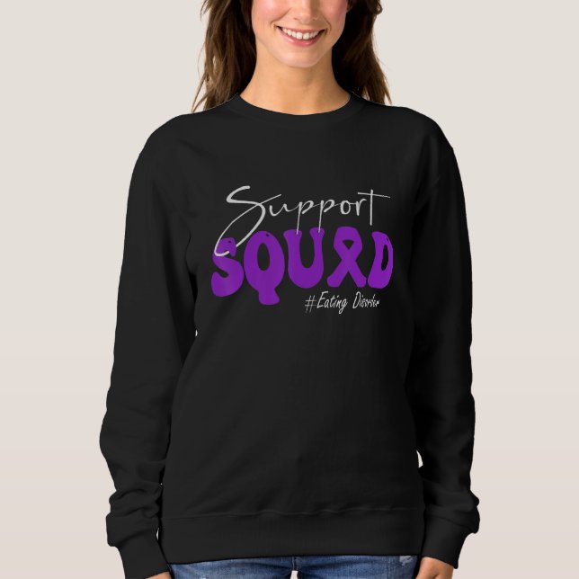 Sudadera Support Squad Eating Disorder Awareness Purple Rib (Anverso)