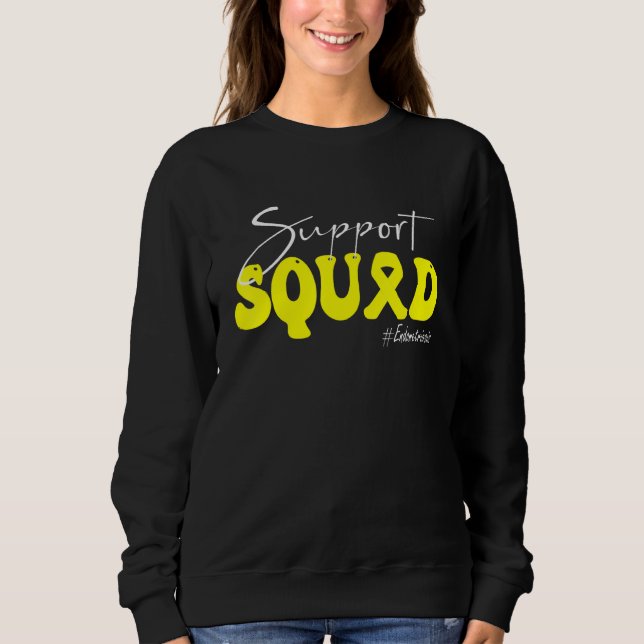 Sudadera Support Squad Endometriosis Awareness Yellow Ribbo (Anverso)