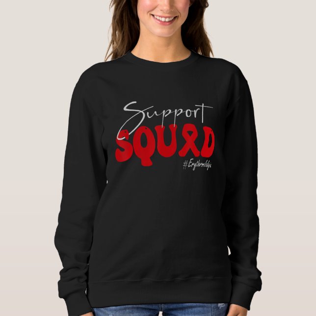 Sudadera Support Squad Erythromelalgia Awareness Red Ribbon (Anverso)