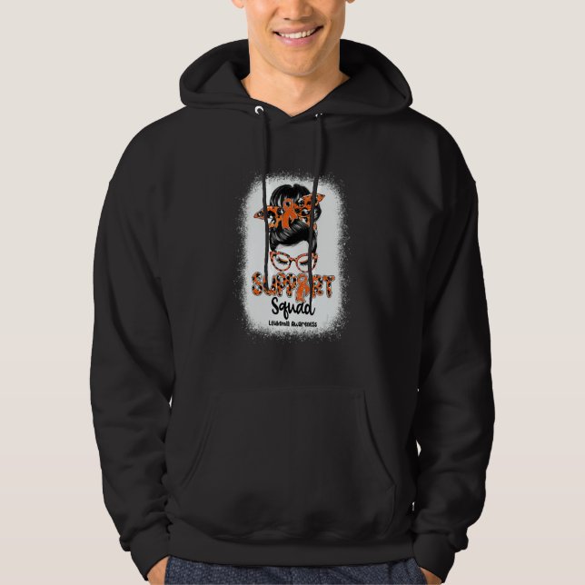 Sudadera Support Squad Messy Bun Leopard Orange Ribbon Leuk (Anverso)