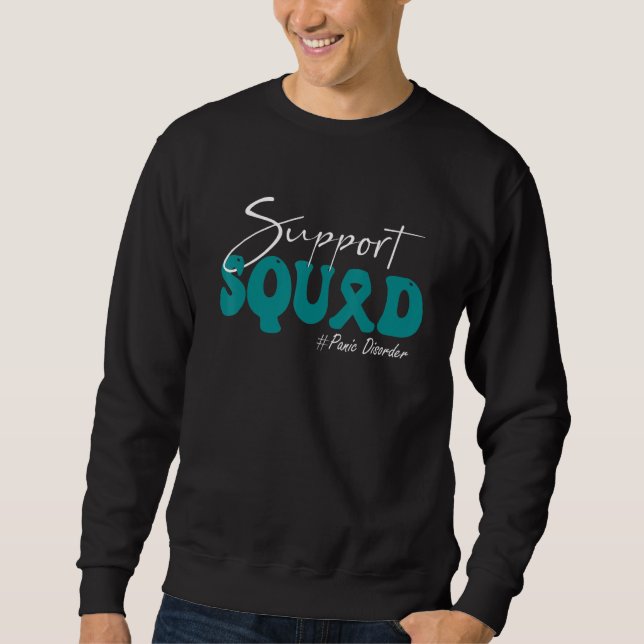 Sudadera Support Squad Panic Disorder Awareness Teal Ribbon (Anverso)