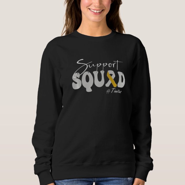 Sudadera Support Squad Tinnitus Awareness Silver & Gold Rib (Anverso)