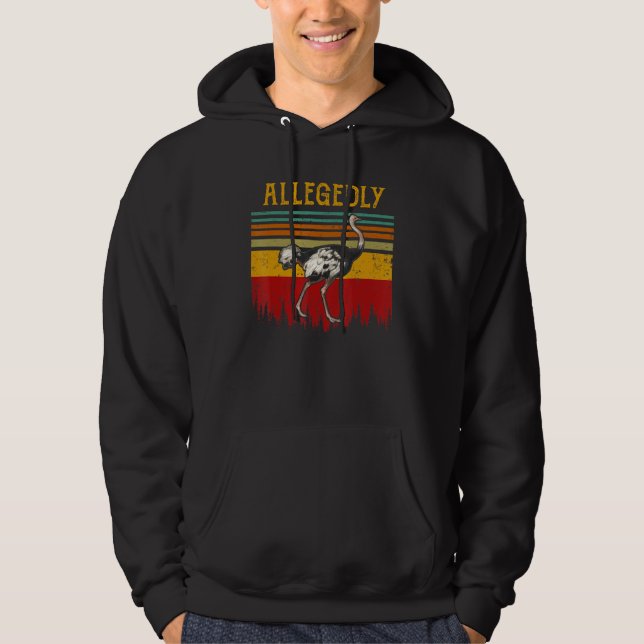 Sudadera Supuestamente extraño pájaro sin vuelo de avestruz (Anverso)