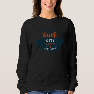 Sudadera Surf City  NC Summertime Vacationing Circled Waves