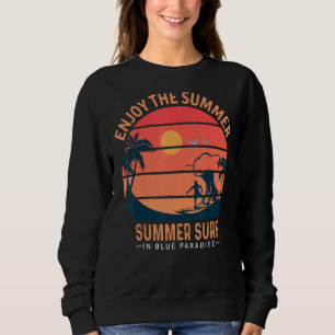 Sudadera Surf De Verano En Paraíso Azul Disfruta Del Retiro