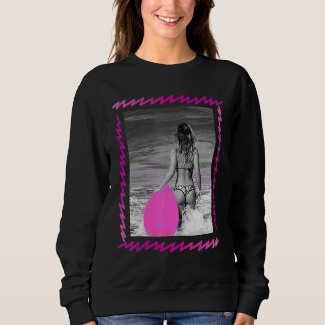 Sudadera Surf Life Babe 80 Retro Estilo de cosecha Gráficos (Anverso)