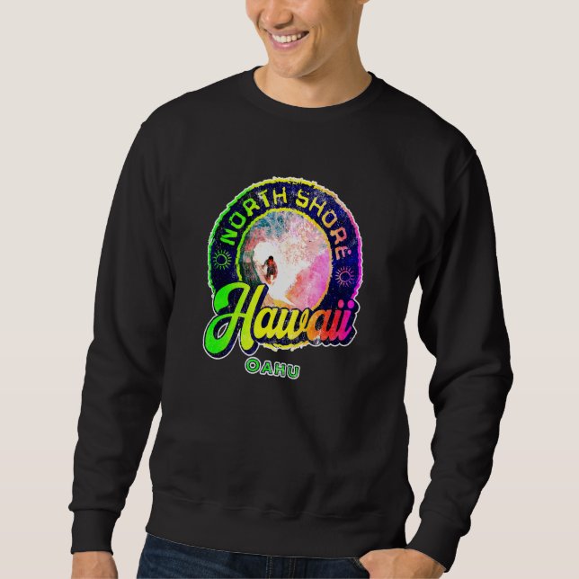 Sudadera Surf North Shore Oahu Surfer Hawaii Surf Board (Anverso)