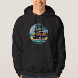 Sudadera Surf Or Bust Groovy Retro Hippie Surfista Autobús