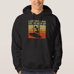 Sudadera Surf Retro Como Una Playa De Verano De Surf Chica