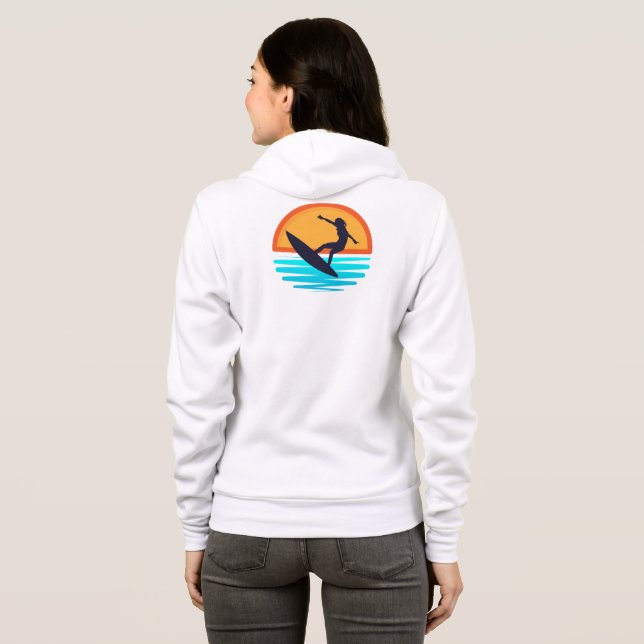 Sudadera Surf Retro Sunset _ Viajes de playa de época (Reverso completo)