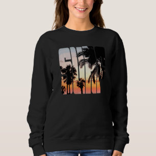 Sudadera Surf Sunrise Summer Vacation Ir A Beach Palm Tree