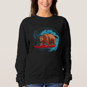 Sudadera Surfboard Grizzly Bear Ocean Wave