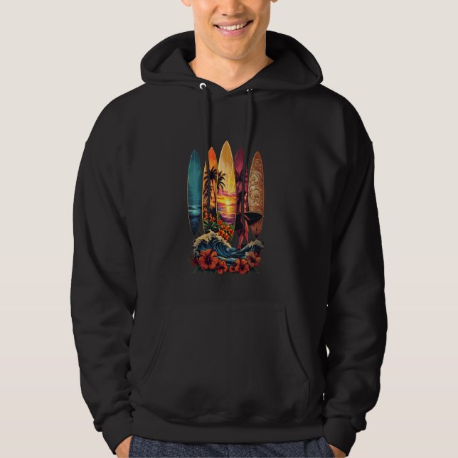 Sudadera Surfboard Lover Beach Surfboard Hawaii Wave Surf (Anverso)