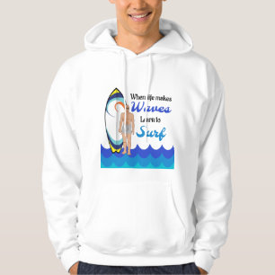 Sudadera Surfboard Ocean Waves Blue Motivation Cita