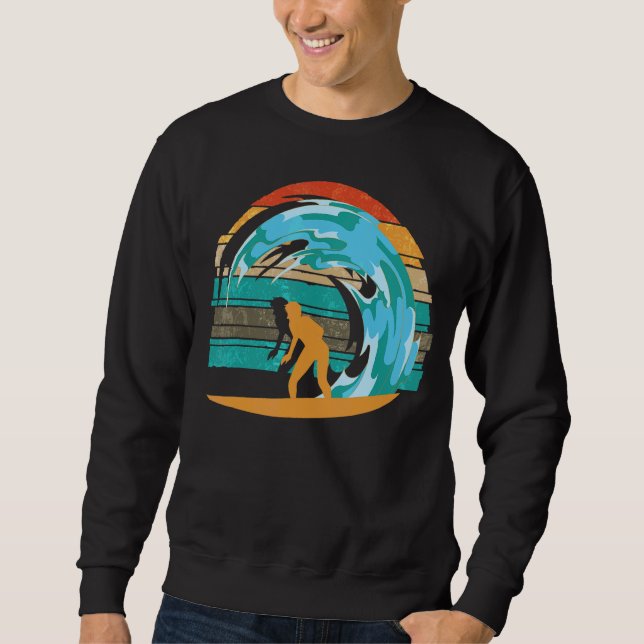 Sudadera Surfboard Retro Ocean Surfer Waves Sport Summer Su (Anverso)