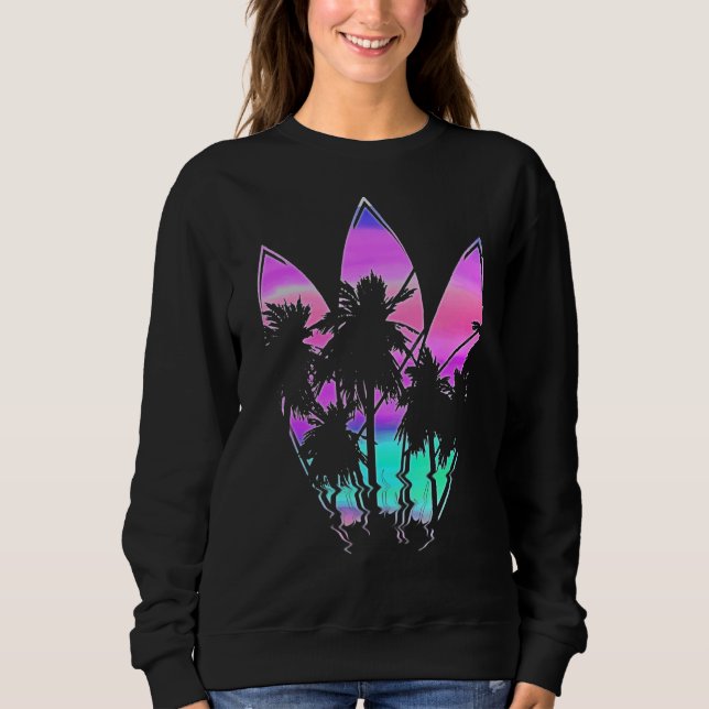 Sudadera Surfboard Vaporwave Surfboard Synthwave S (Anverso)