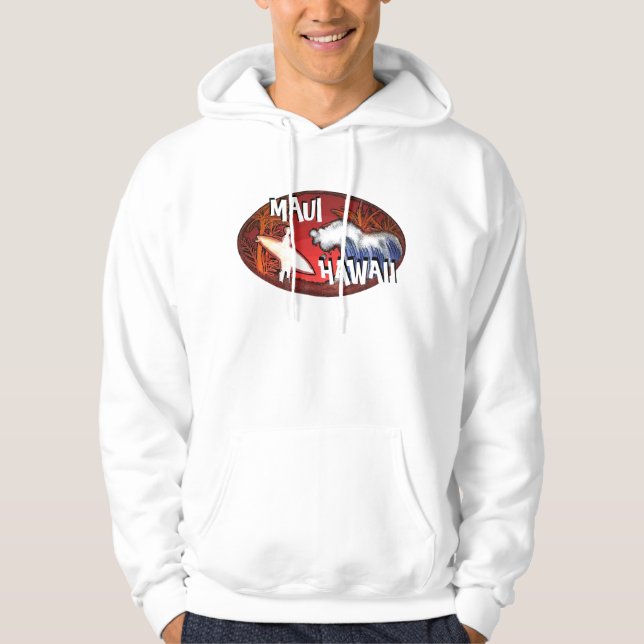 Sudadera Surfer de Maui Hawaii ondas chicos de arte hoodie (Anverso)