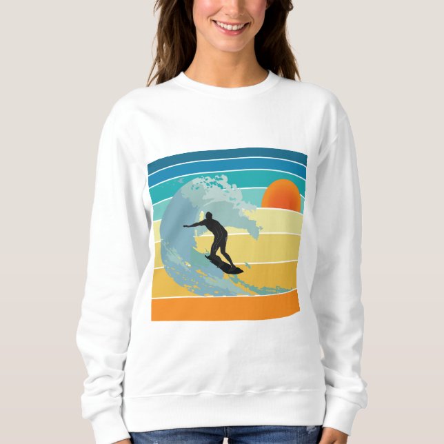 Sudadera Surfer Dude Vintage Sunset (Anverso)