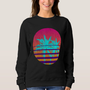 Sudadera Surfer Palm Trees Verano Surfboarding Vaporwave Su
