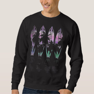 Sudadera Surfer Tropical Vaporwave Palm Trees Surfboard Sur