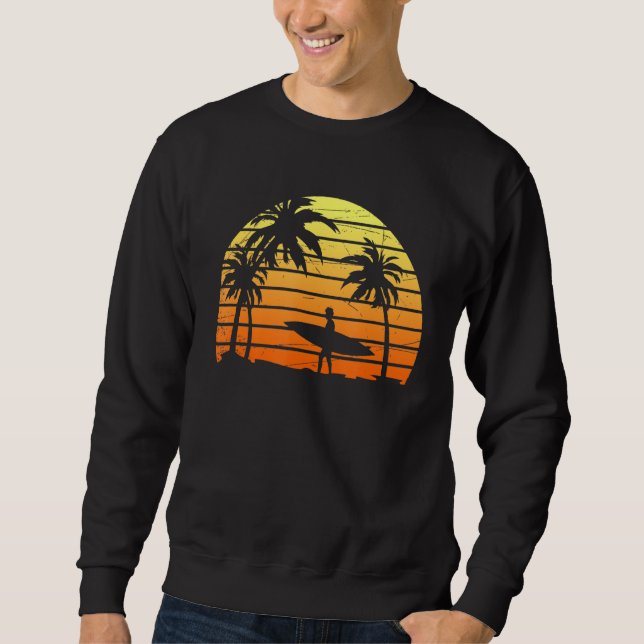 Sudadera Surfer Tropical Water Sport Surfboard Sunset (Anverso)