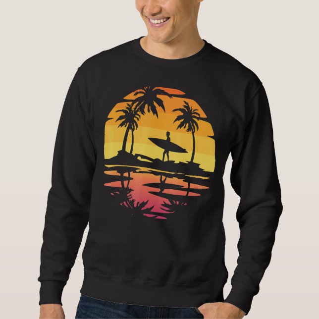 Sudadera Surfer Water Sport Surfboard Tropical Sunset Surf (Anverso)
