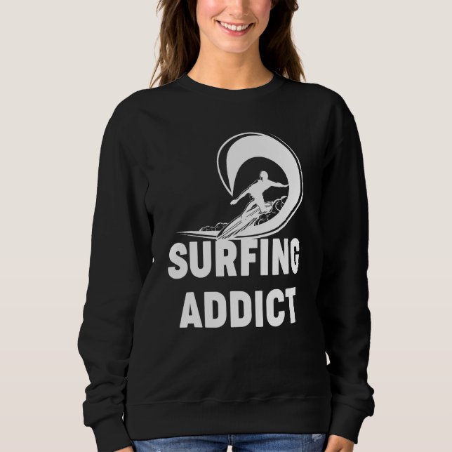 Sudadera Surfing Addict Surfer Wave Hawaiian Beach Summer (Anverso)