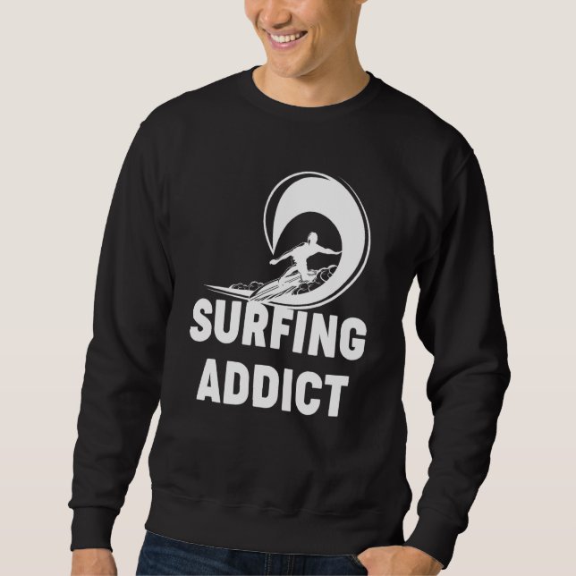 Sudadera Surfing Addict Surfer Wave Hawaiian Beach Summer (Anverso)