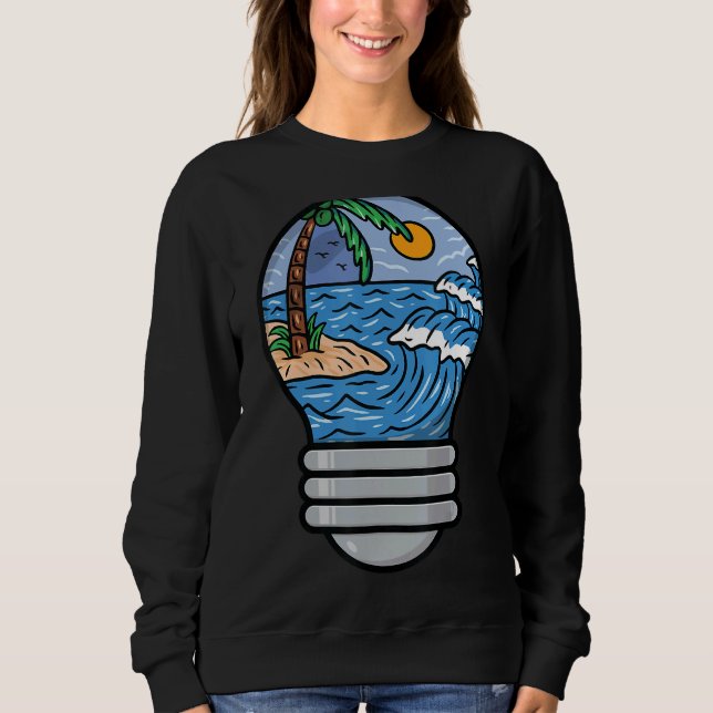 Sudadera Surfing Beach Waves Shining Bulb Mateo Vacaciones (Anverso)