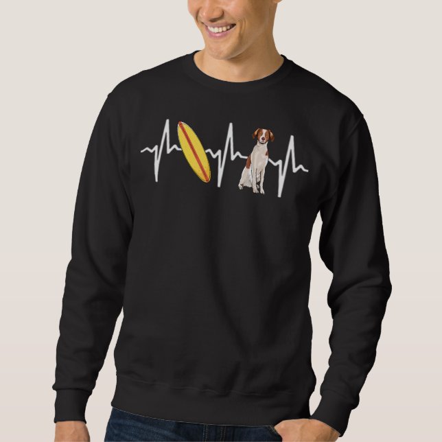 Sudadera Surfing Brittany Heartbeat Dog (Anverso)
