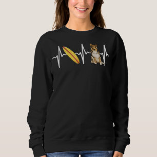 Sudadera Surfing Collie Heartbeat Dog