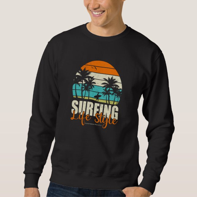 Sudadera Surfing Life Style Retro Sunset Surfer Summer Beac (Anverso)