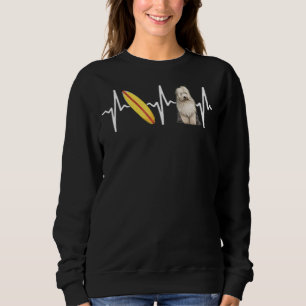 Sudadera Surfing Old English Sheepdog Heartbeat Dog