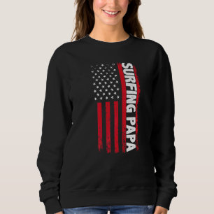 Sudadera Surfing Papa American Flag Día de los Hombres