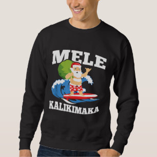 Sudadera Surfing Santa Mele Kalikimaka Navidades hawaianos