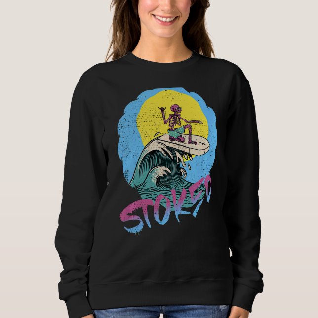 Sudadera Surfing Skeleton Shaka para los hombres Surf Surf  (Anverso)