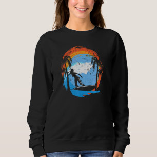 Sudadera Surfing Surfer Chica Surfboard Sunset Palm Tree 2