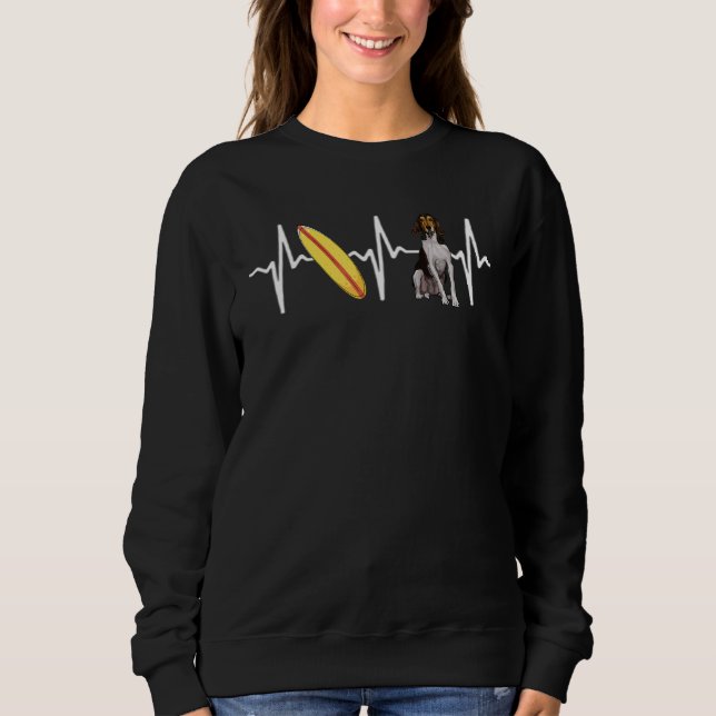 Sudadera Surfing Trek Walker Coonhound Heartbeat Dog (Anverso)