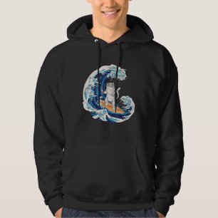 Sudadera Surfista deportivo japonés de un gato de surf de o