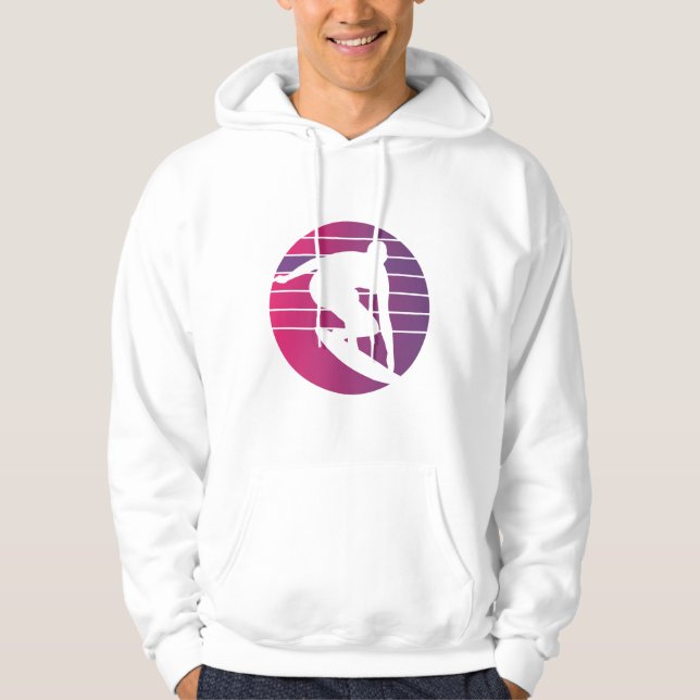 Sudadera Surfista Retro Surfing Atardecer (Anverso)