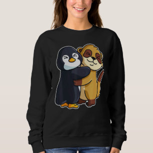 Sudadera Suricata y pingüino animales lindos para mujeres A