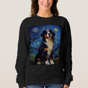 Sudadera Surreal Starry Night Bernese Mountain Dog