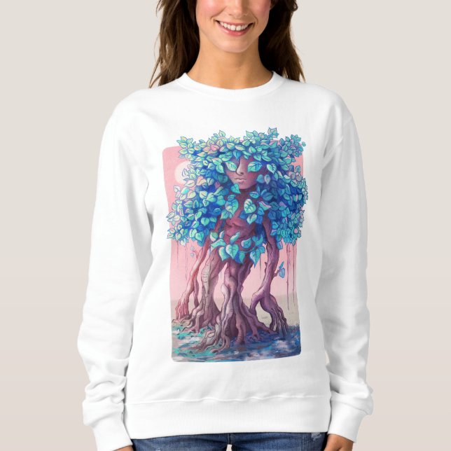 Sudadera Surrealista de Chica de árbol (Anverso)