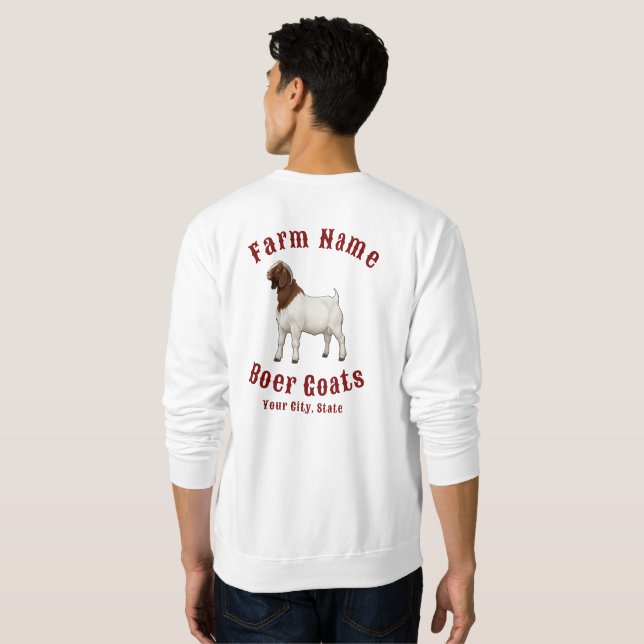 Sudadera Sus cabras Boer de granja (Reverso completo)