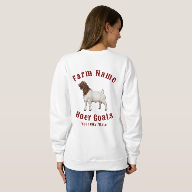 Sudadera Sus cabras Boer de granja (Reverso completo)