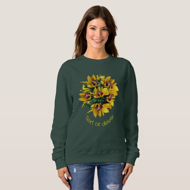 Sudadera Susan Flower Bouquet personalizada con ojos negros (Anverso completo)