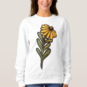 Sudadera Susan Flower Daisy Spring Art Flower Black Oyed