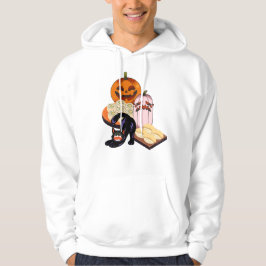 Sudadera Sushi de Halloween de gato negro estirado y calaba